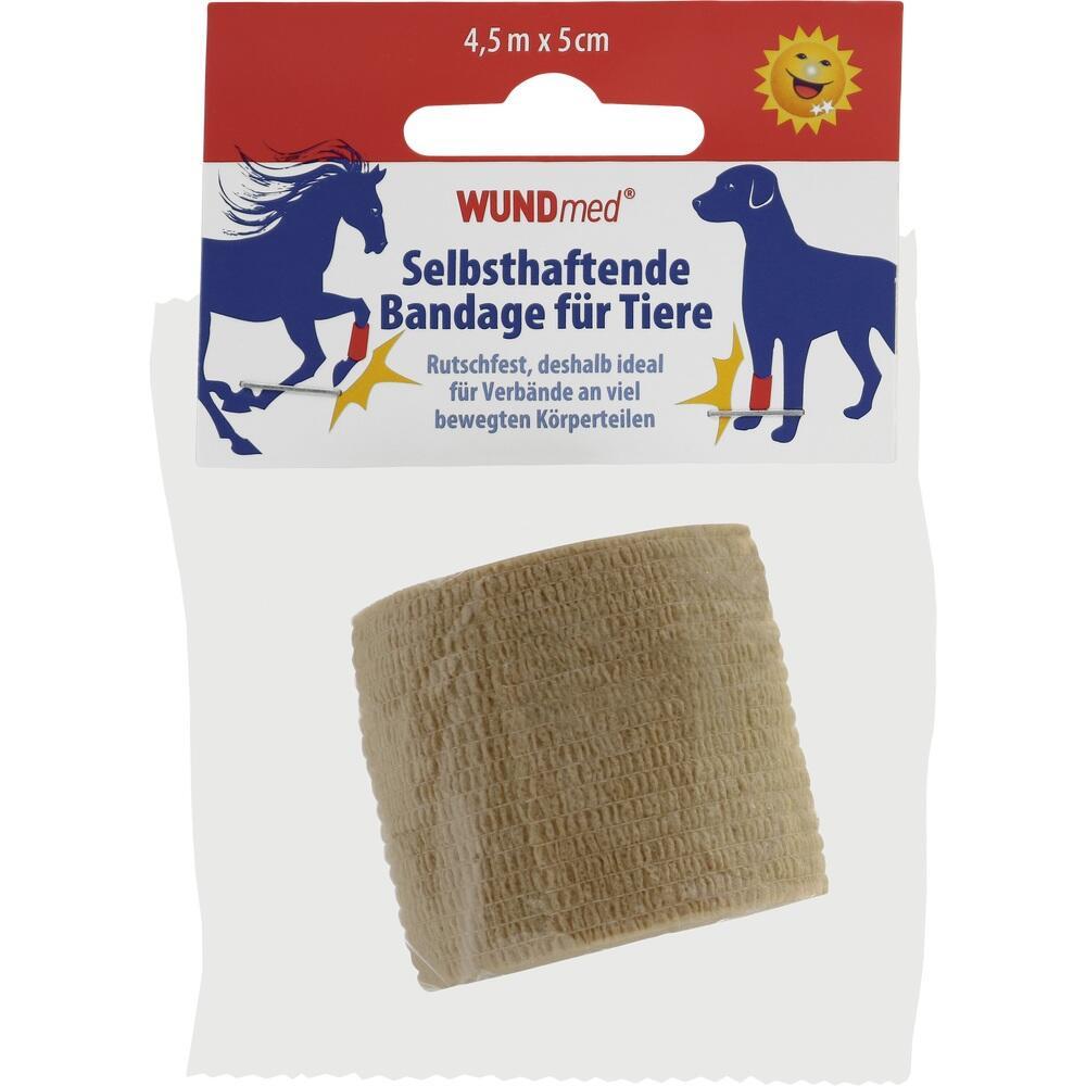 Selbsthaftende Tierbandage in beigefarben, ideal f&uuml;r bewegte K&ouml;rperteile.
