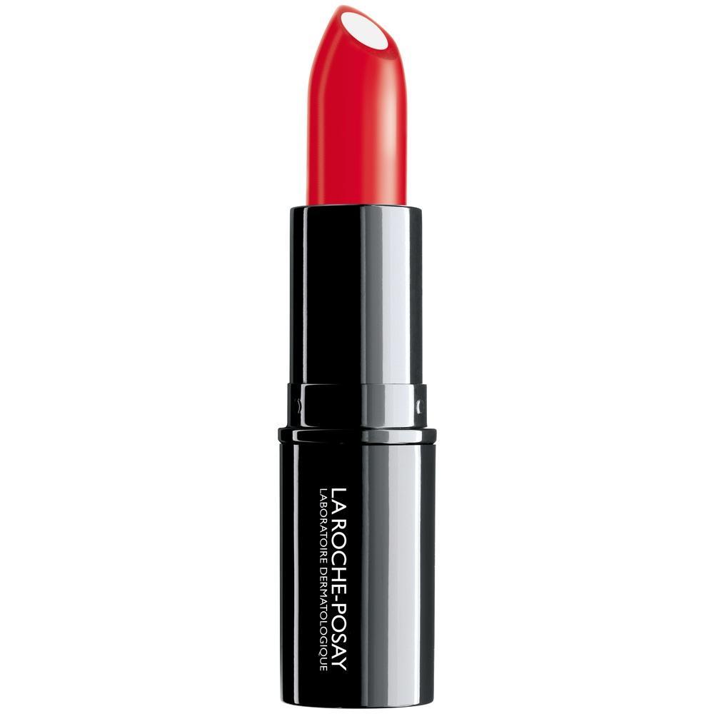 Ein roter Lippenstift in einer schwarzen H&uuml;lle mit Schriftzug.