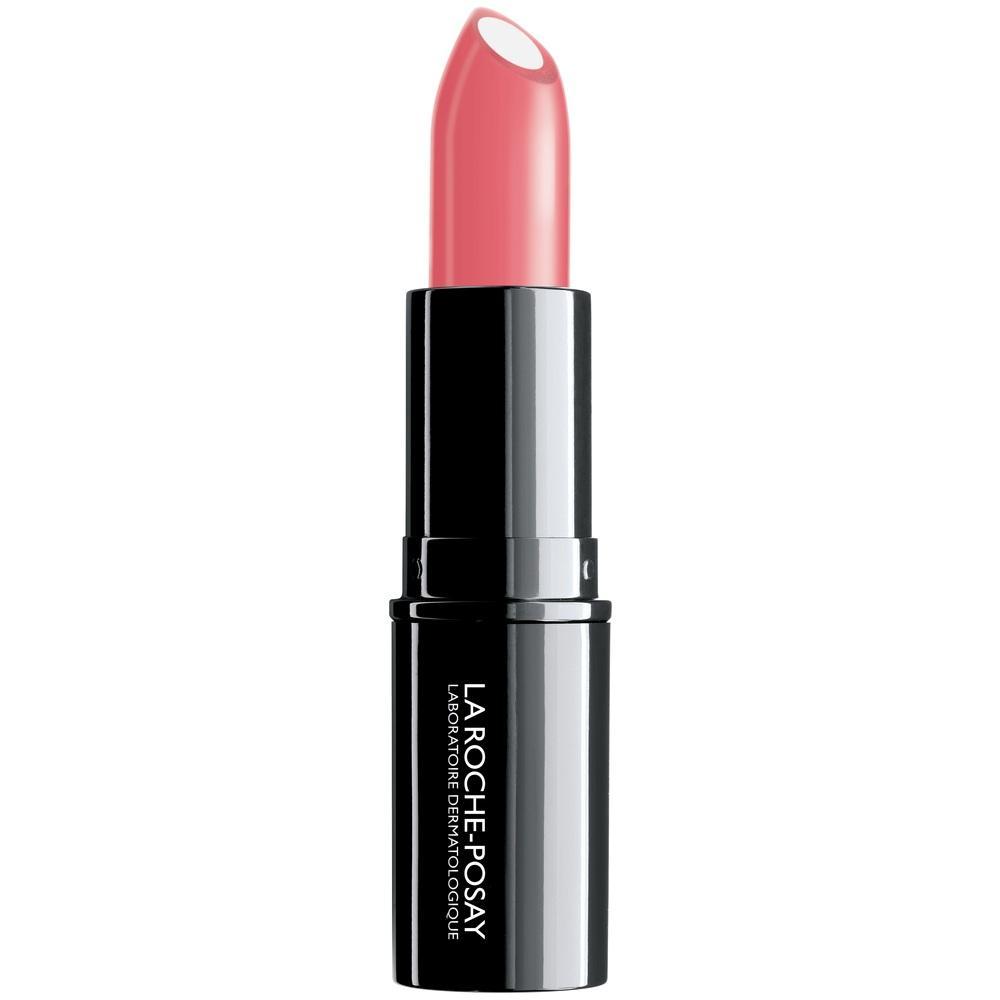 Ein rosafarbener Lippenstift in einer schwarzen H&uuml;lse.