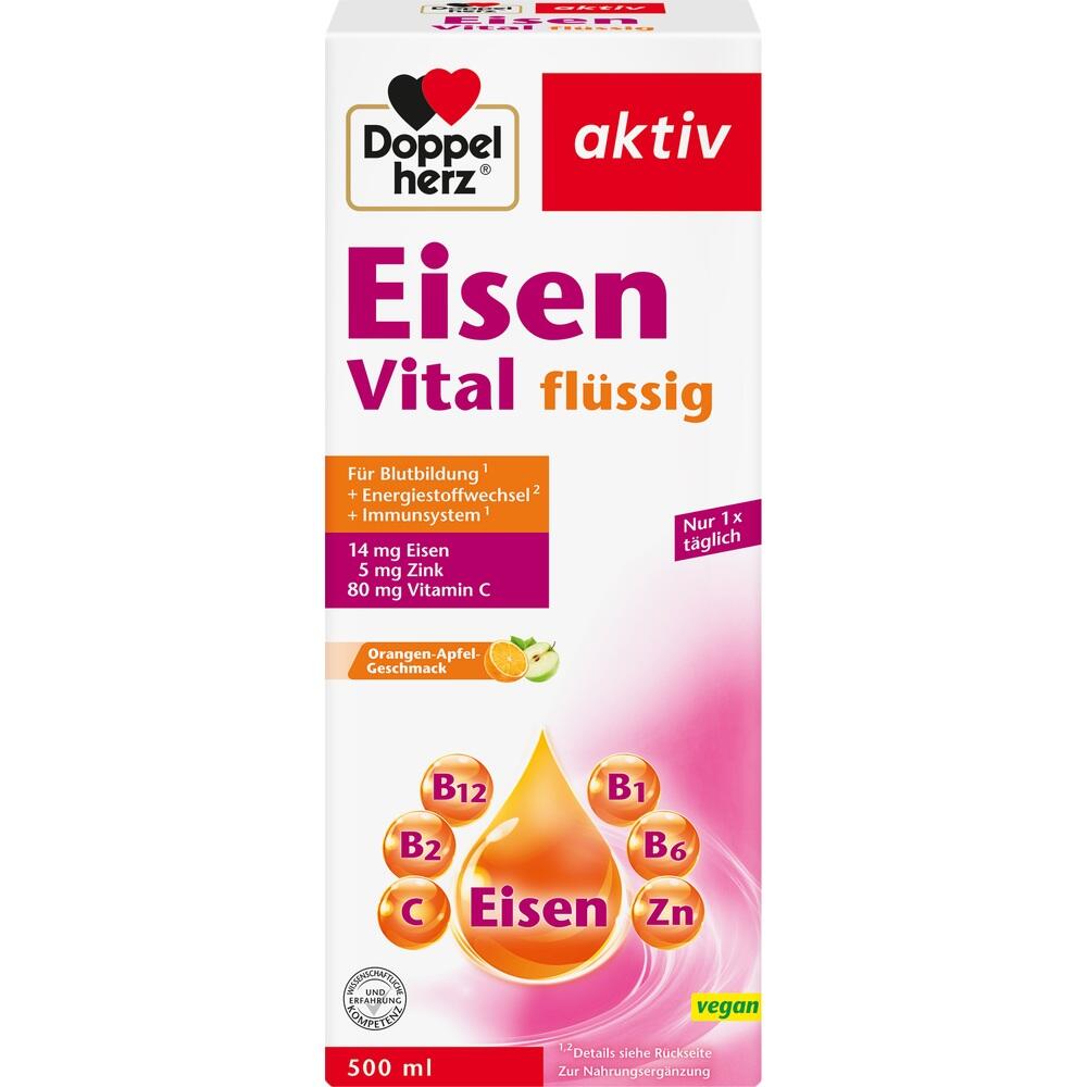 Flasche mit Eisen-Vital-Getr&auml;nk in Orangengeschmack zur Nahrungserg&auml;nzung.