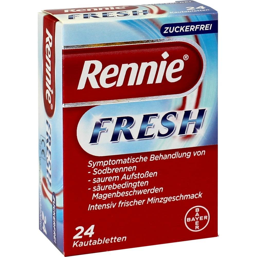 Rennie FRESH Kautabletten für Sodbrennen, 24 Stück, zuckerfrei.