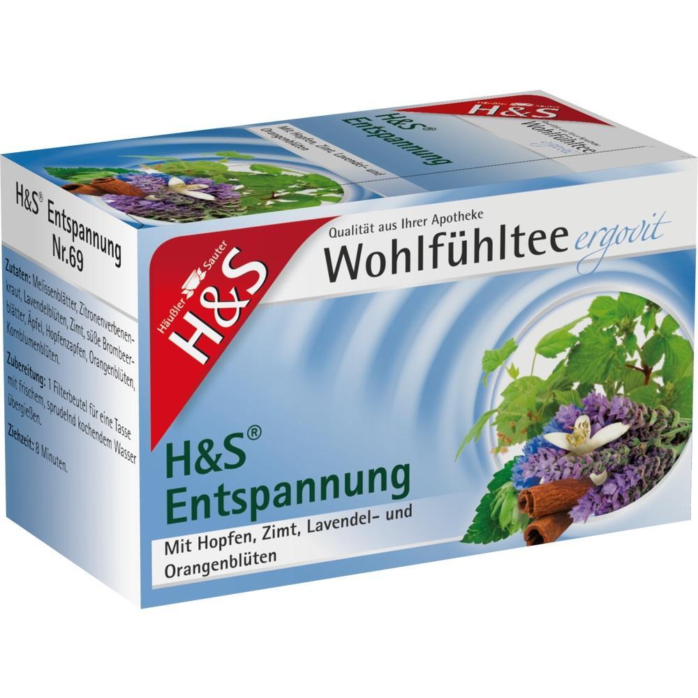 Eine Packung Tee mit Lavendel, Hopfen, Zimt und Orangenbl&uuml;ten zur Entspannung.