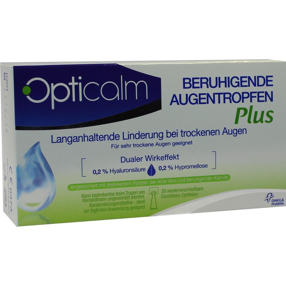 Verpackung von beruhigenden Augentropfen für trockene Augen.