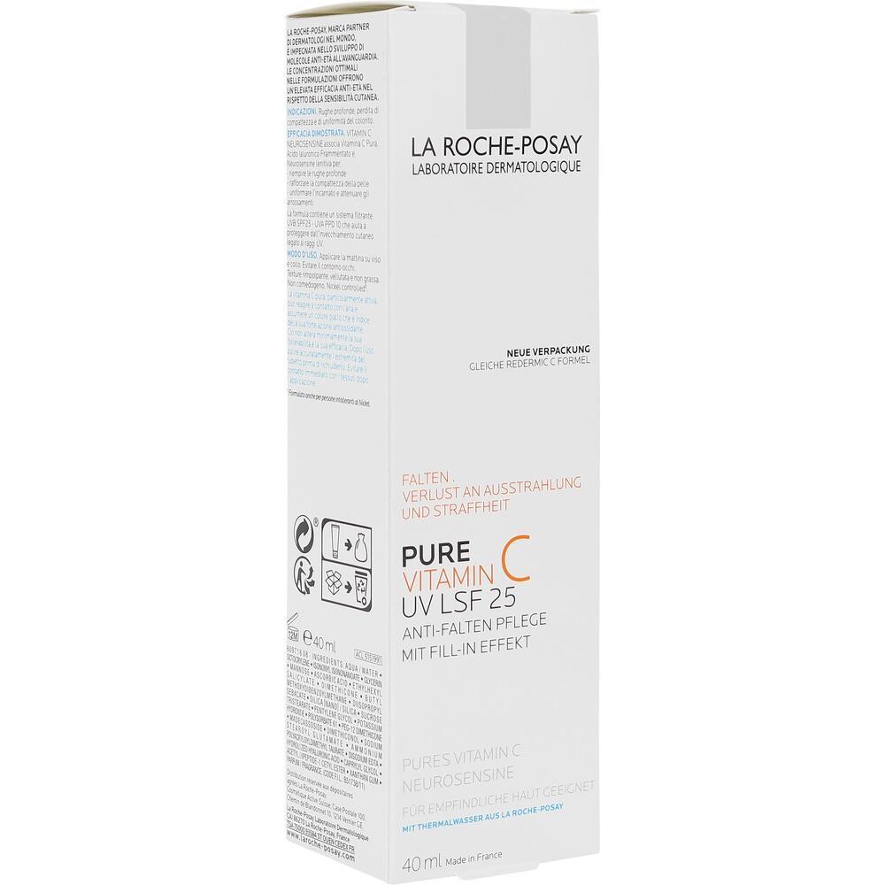 Weiße Verpackung einer Anti-Falten-Pflege mit Vitamin C von La Roche-Posay.