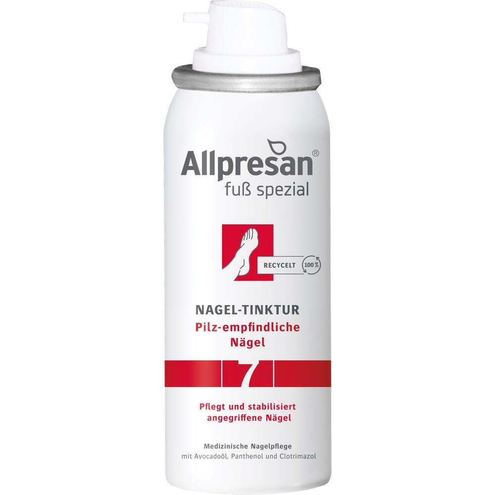 Wei&szlig;e Spraydose f&uuml;r Nagelpflege bei pilzempfindlichen N&auml;geln.