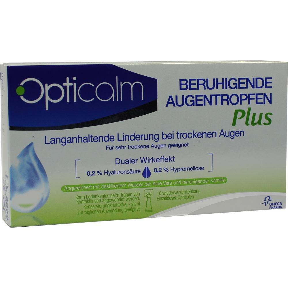 Verpackung von beruhigenden Augentropfen bei trockenen Augen.