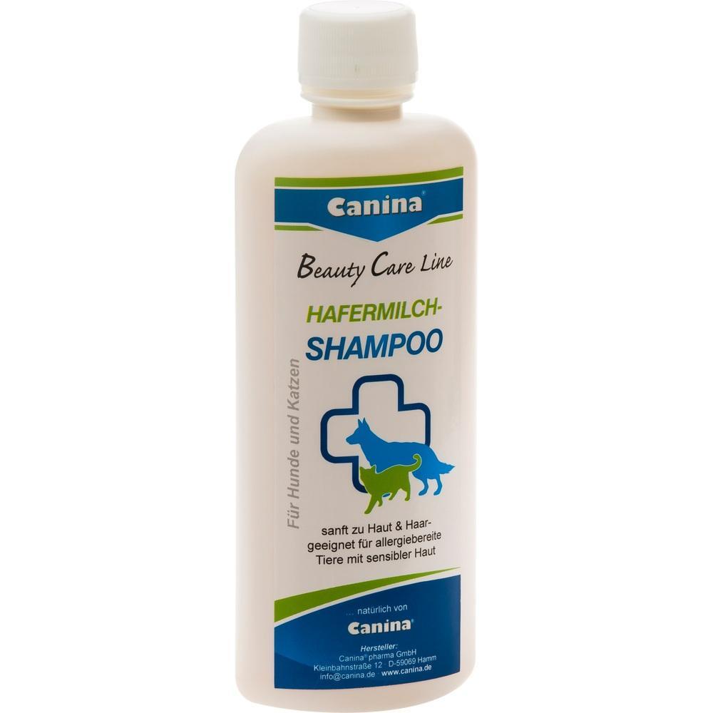 Flasche mit Hafermilch-Shampoo f&uuml;r Hunde und Katzen, geeignet f&uuml;r sensible Haut.