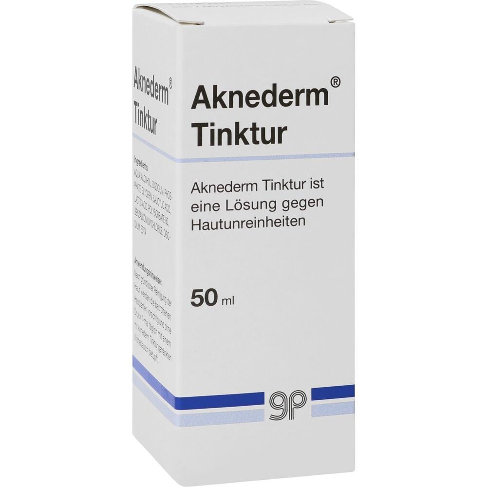 Eine Schachtel Aknederm Tinktur gegen Hautunreinheiten mit 50 ml Inhalt.