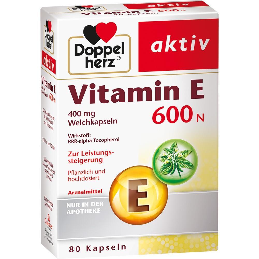 Eine Verpackung von Vitamin E Weichkapseln der Marke Doppelherz.
