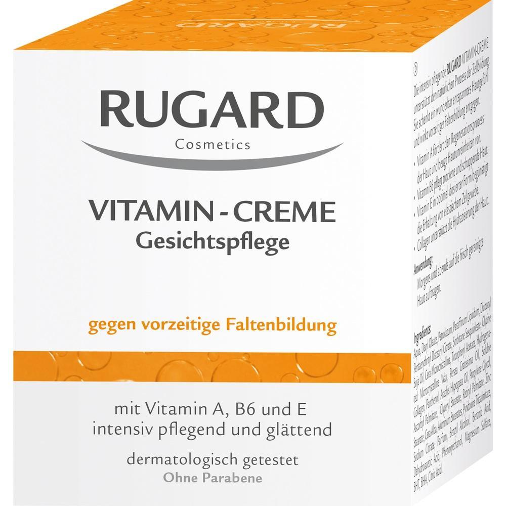 Eine RUGARD Vitamin-Creme-Packung zur Gesichtspflege gegen Falten.