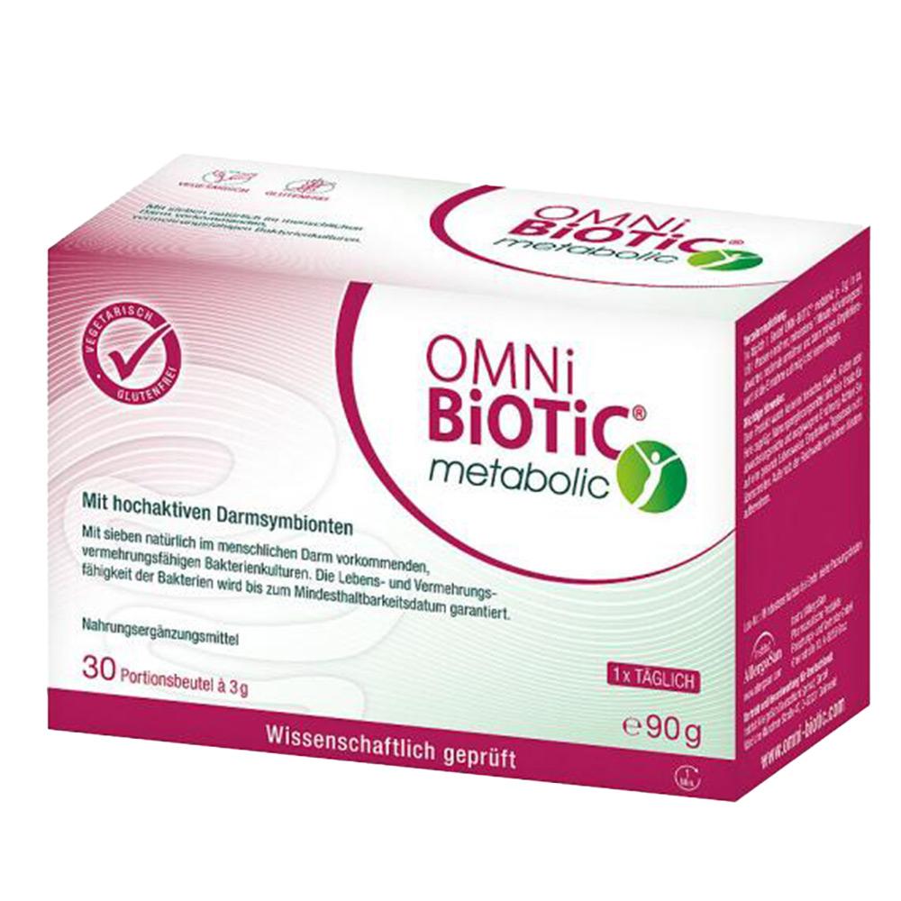 Verpackung von OMNi-BiOTiC metabolic, einem Nahrungserg&auml;nzungsmittel f&uuml;r die Verdauung.