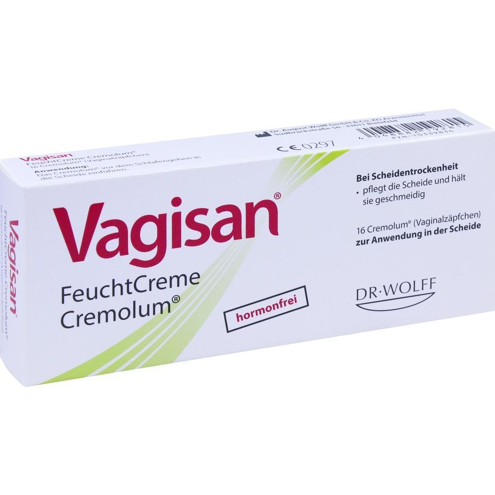 Eine Verpackung von Vagisan FeuchtCreme zur Anwendung bei Scheidentrockenheit.