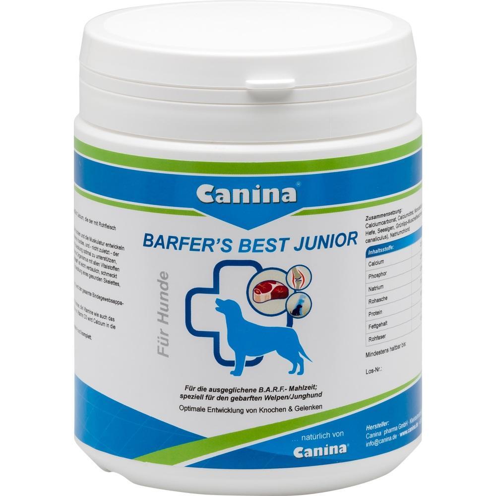 Dose mit Nahrungserg&auml;nzungsmittel f&uuml;r junge Hunde, namens "Barfer's Best Junior".