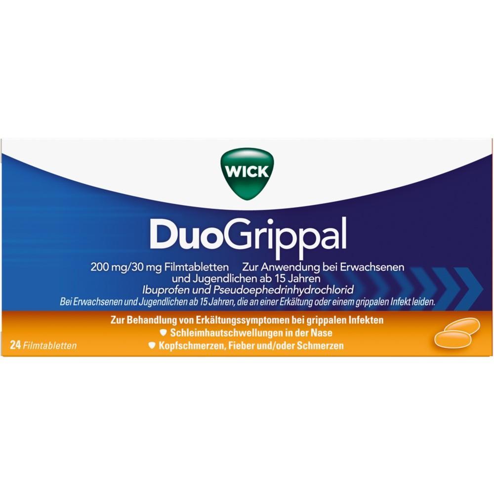 Verpackung von Wick DuoGrippal Tabletten gegen Erk&auml;ltungssymptome.