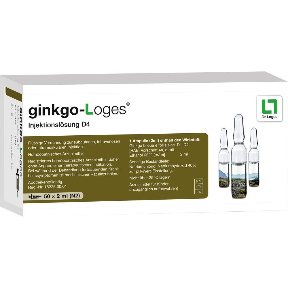 Schachtel mit Ampullen der Ginkgo-Loges Injektionsl&ouml;sung D4.