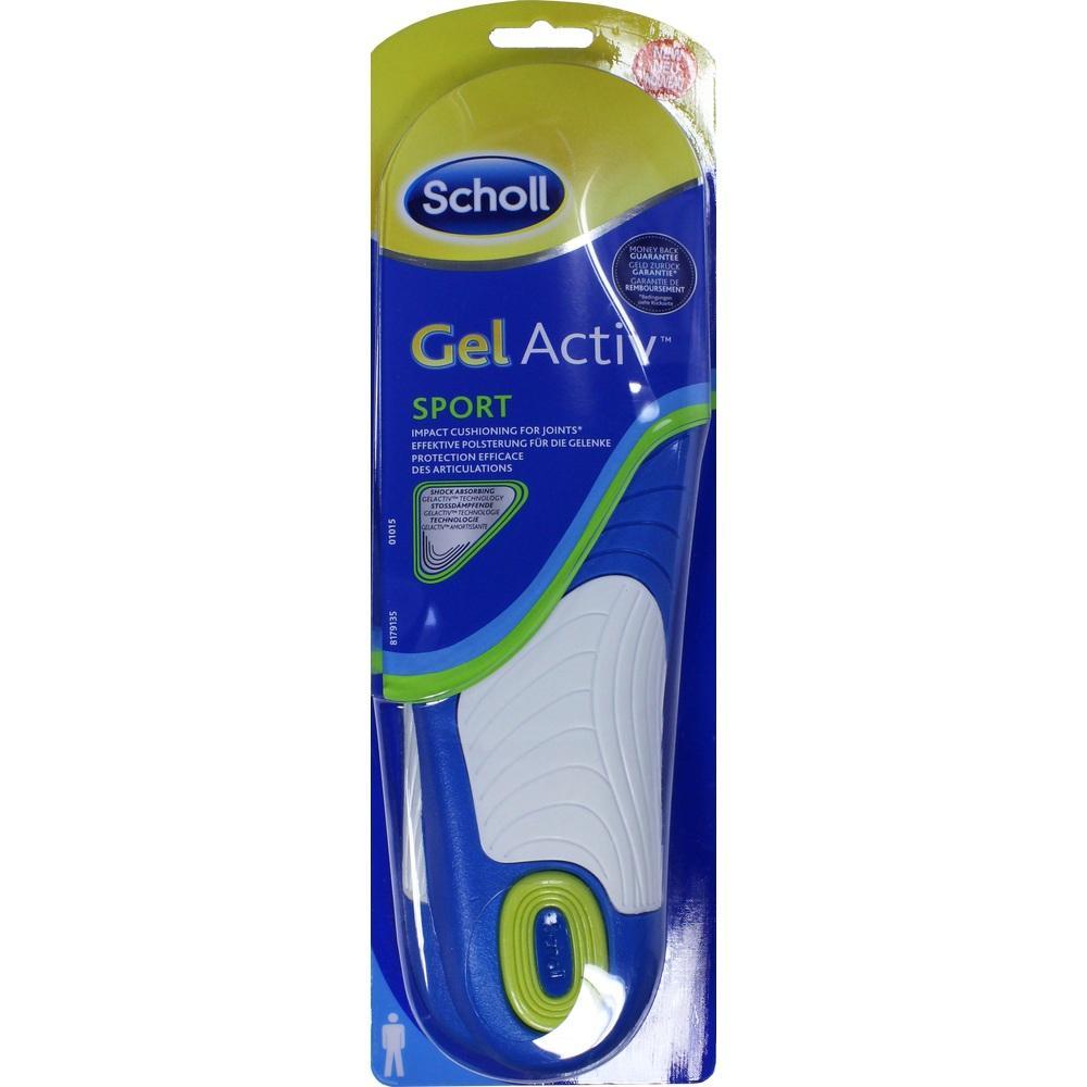 Verpackung einer Schuheinlage von Scholl für sportliche Aktivitäten.