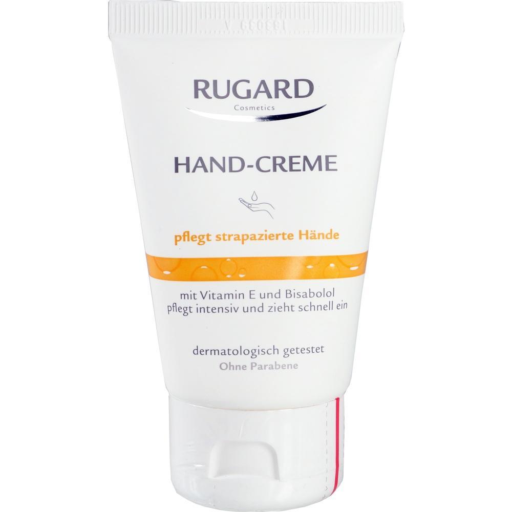 Weiße Tube Rugard Handcreme gegen trockene Hände mit Vitamin E.