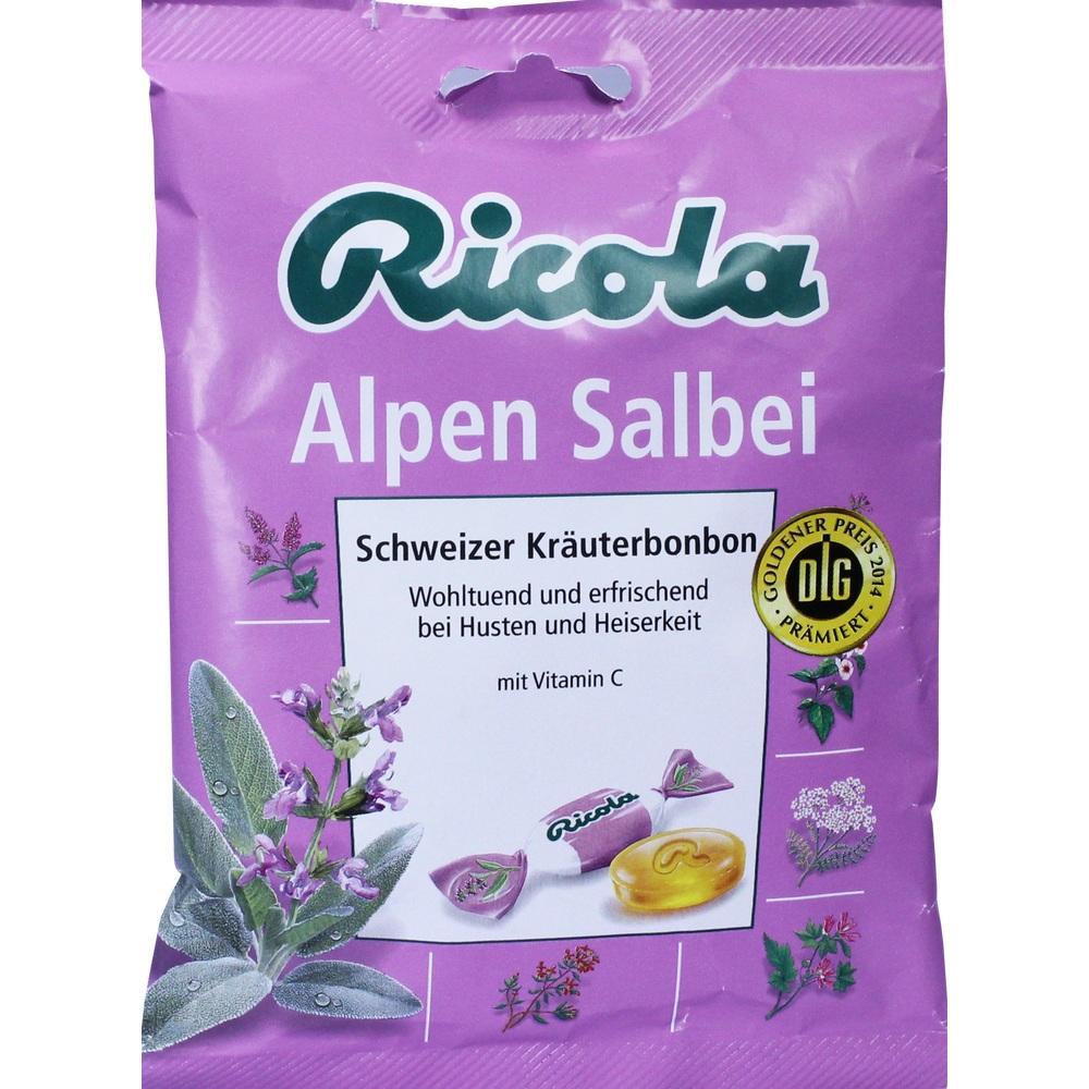 Lila Packung Bonbons von Ricola mit Alpen Salbei und Kr&auml;utern.