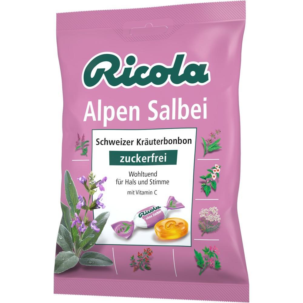 Lila Packung mit zuckerfreien Kr&auml;uterbonbons f&uuml;r Hals und Stimme.