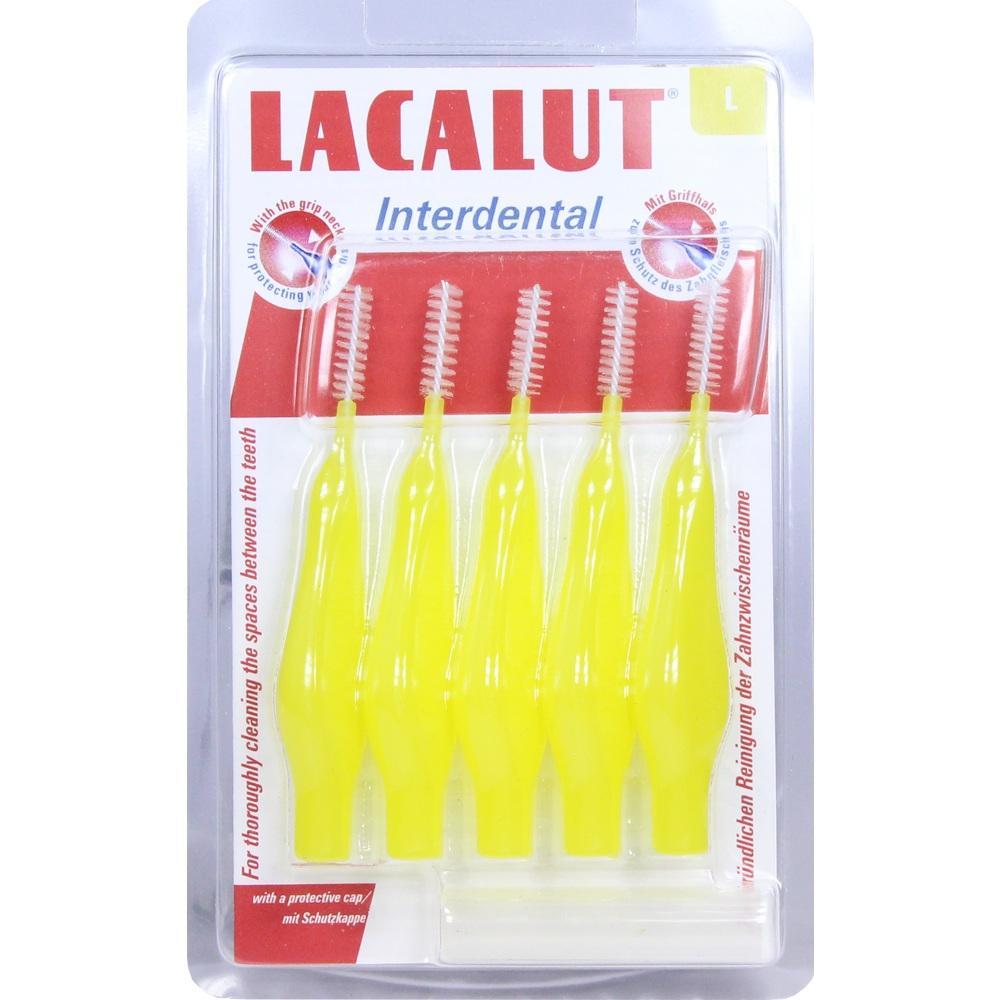 Gelbe Interdentalb&uuml;rsten in einer Plastikverpackung.
