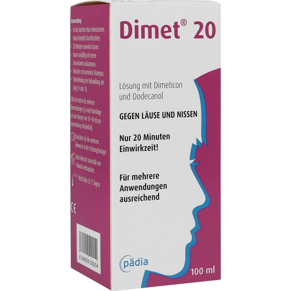 Eine Packung mit L&auml;usemittel namens "Dimet 20" f&uuml;r mehrfachen Gebrauch.