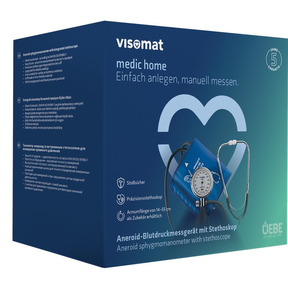 Die Verpackung zeigt ein Blutdruckmessgerät mit Stethoskop vor einem Herz-Symbol.
