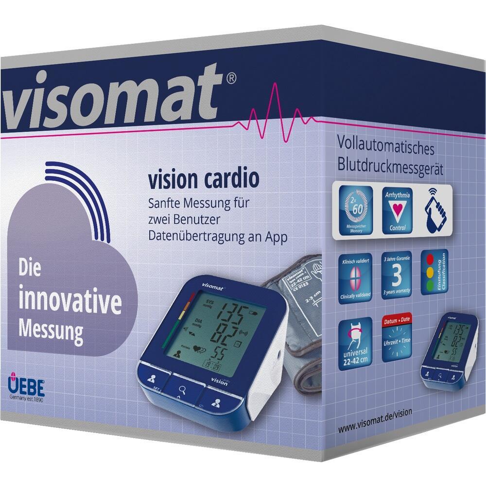 Verpackung eines Blutdruckmessgeräts mit Bild des Geräts und Produktinformationen.
