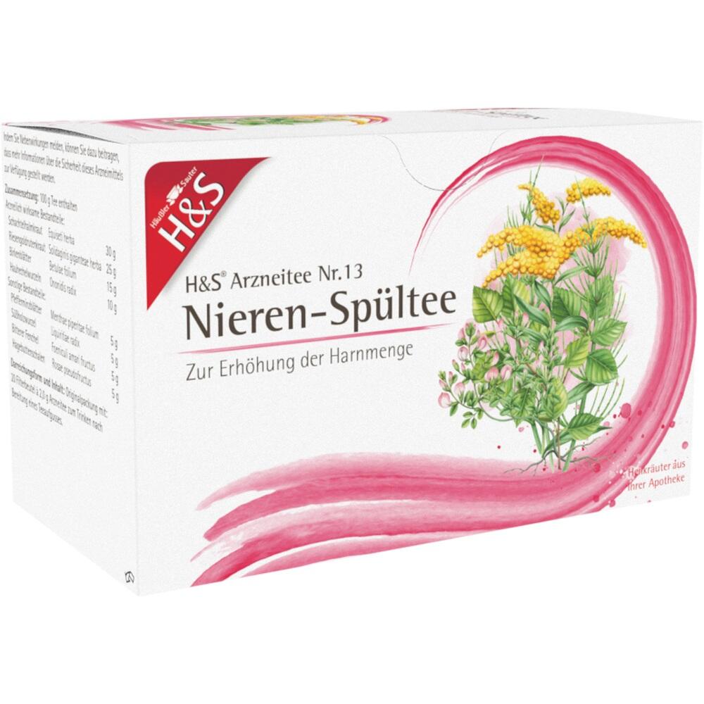Eine Packung H&S Nieren-Spültee zur Erhöhung der Urinproduktion.