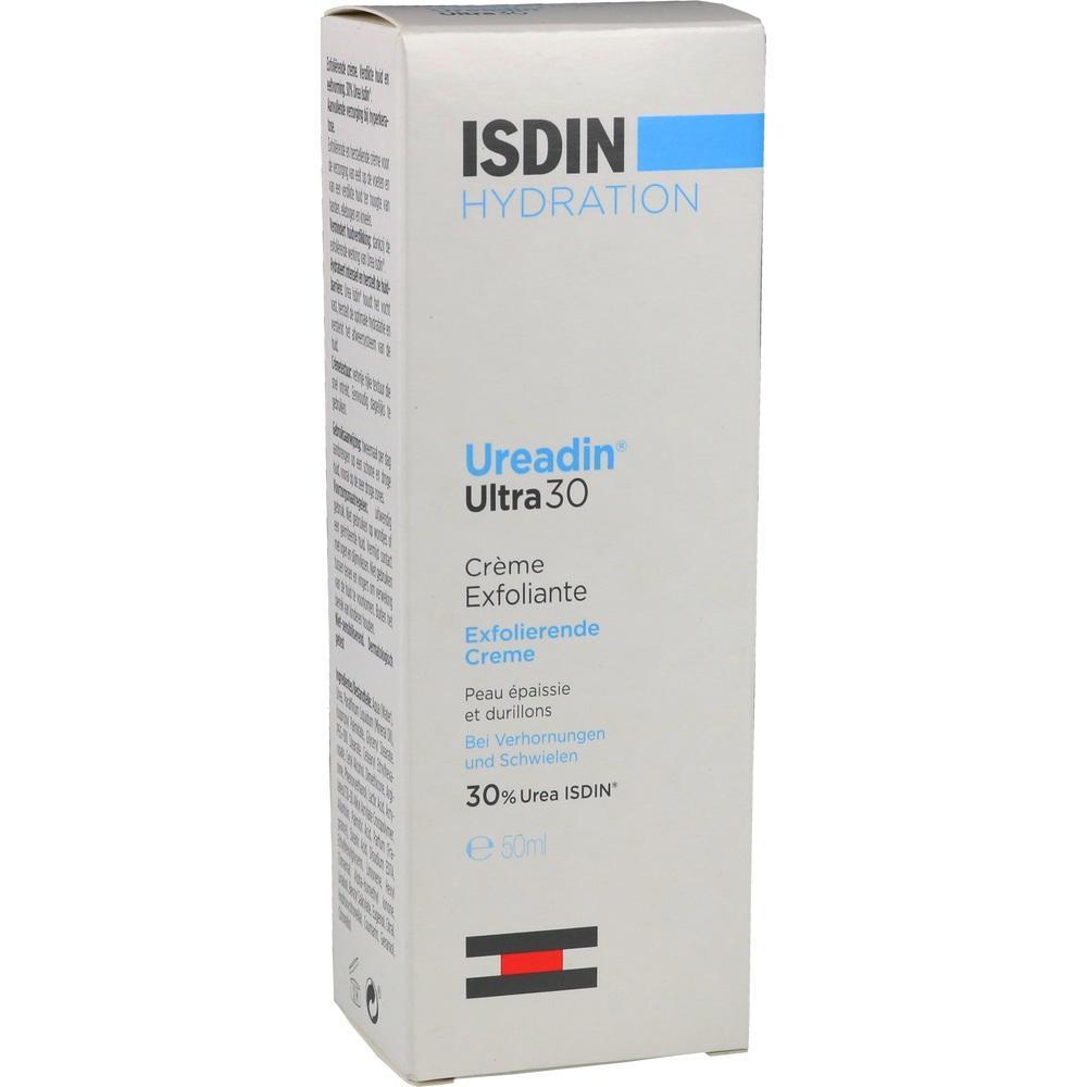 Eine Cremeverpackung mit der Aufschrift "Ureadin Ultra 30" von ISDIN Hydration.
