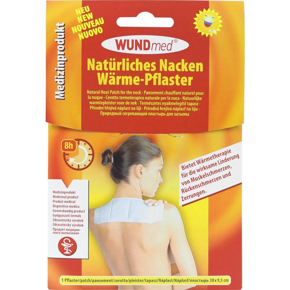 Verpackung eines natürlichen Wärme-Pflasters für den Nacken zur Linderung von Schmerzen.