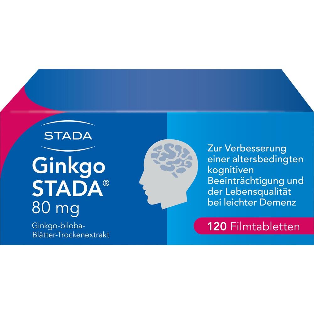 Packung Ginkgo STADA Tabletten zur Unterstützung der geistigen Leistungsfähigkeit.
