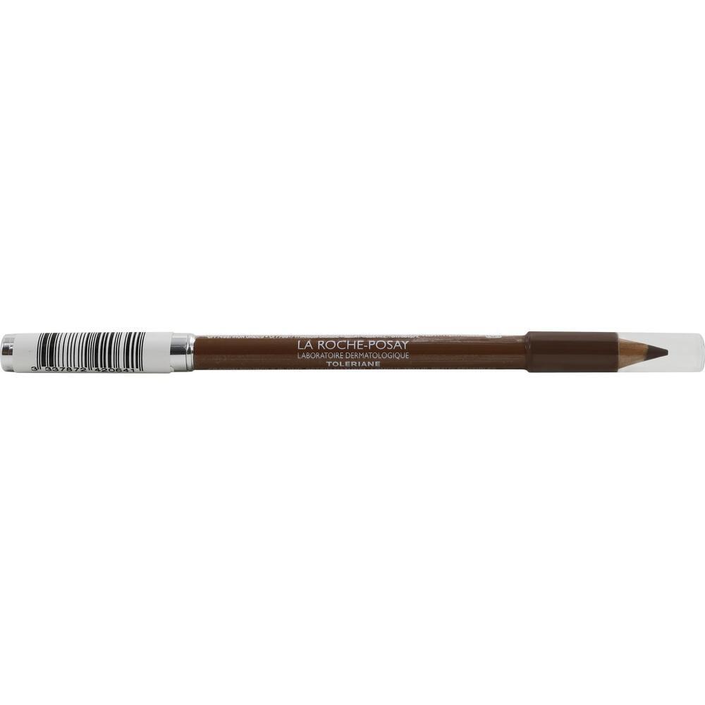 Brauner Kosmetikstift mit durchsichtiger Kappe liegt horizontal.