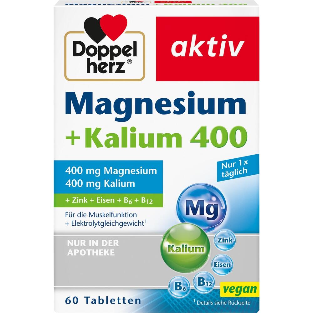 Verpackung einer Nahrungserg&auml;nzung mit Magnesium und Kalium f&uuml;r t&auml;gliche Einnahme.