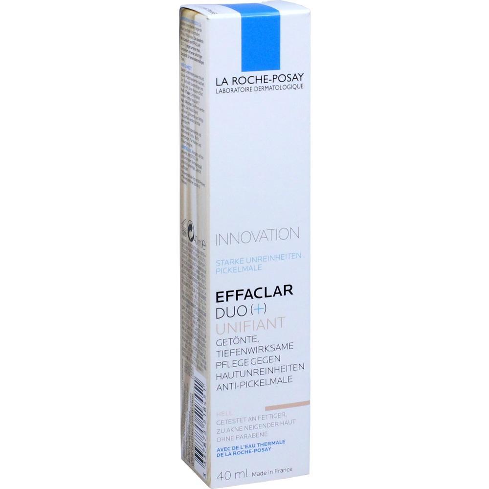 Eine weiße Schachtel mit blauer Aufschrift für ein Hautpflegeprodukt.