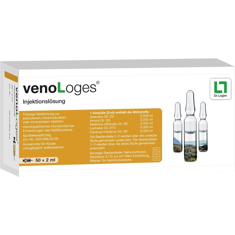 Verpackung einer Injektionsl&ouml;sung mit vier Ampullen und Produktinformationen.