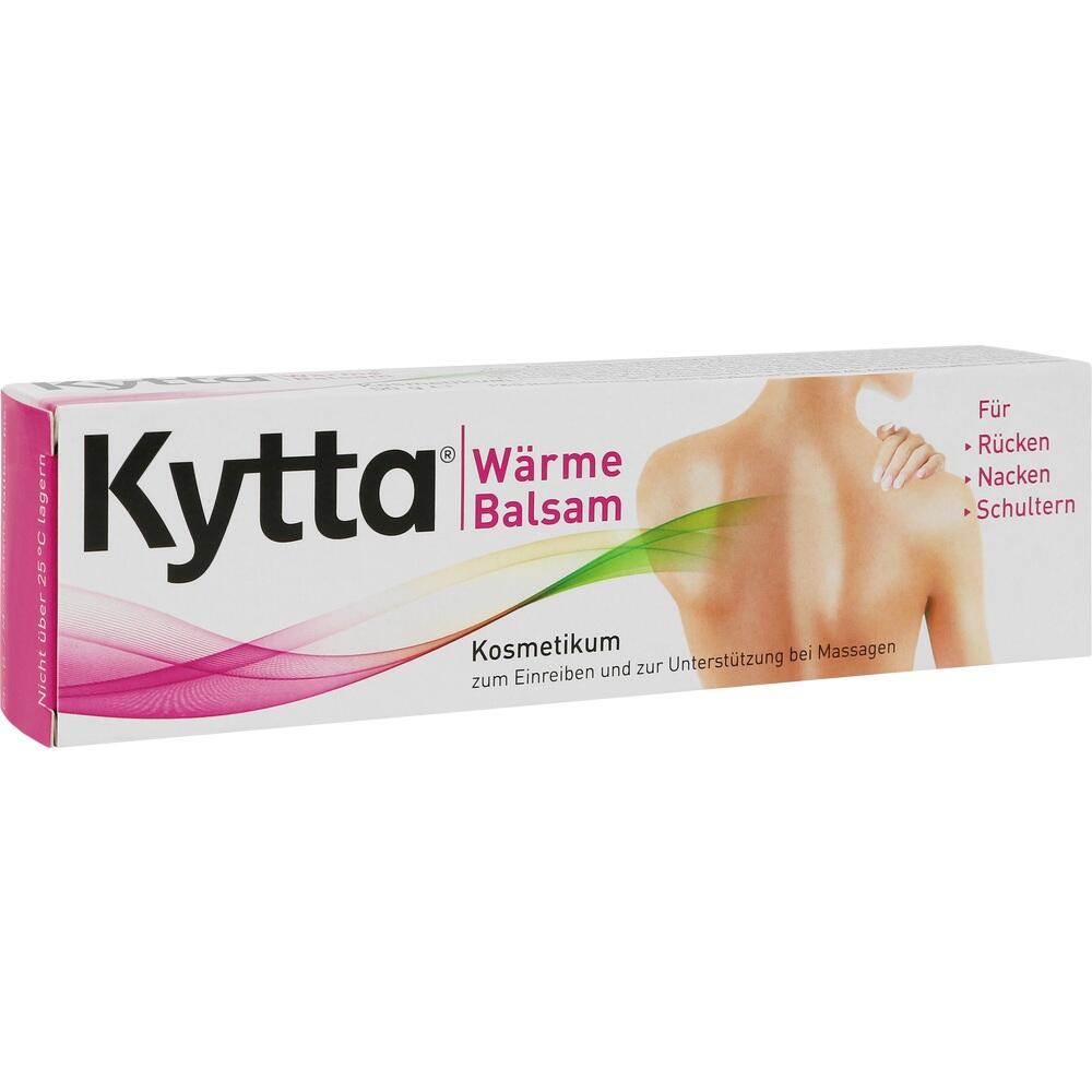 Eine Verpackung von Kytta W&auml;rme Balsam mit Anwendungsbeschreibung.