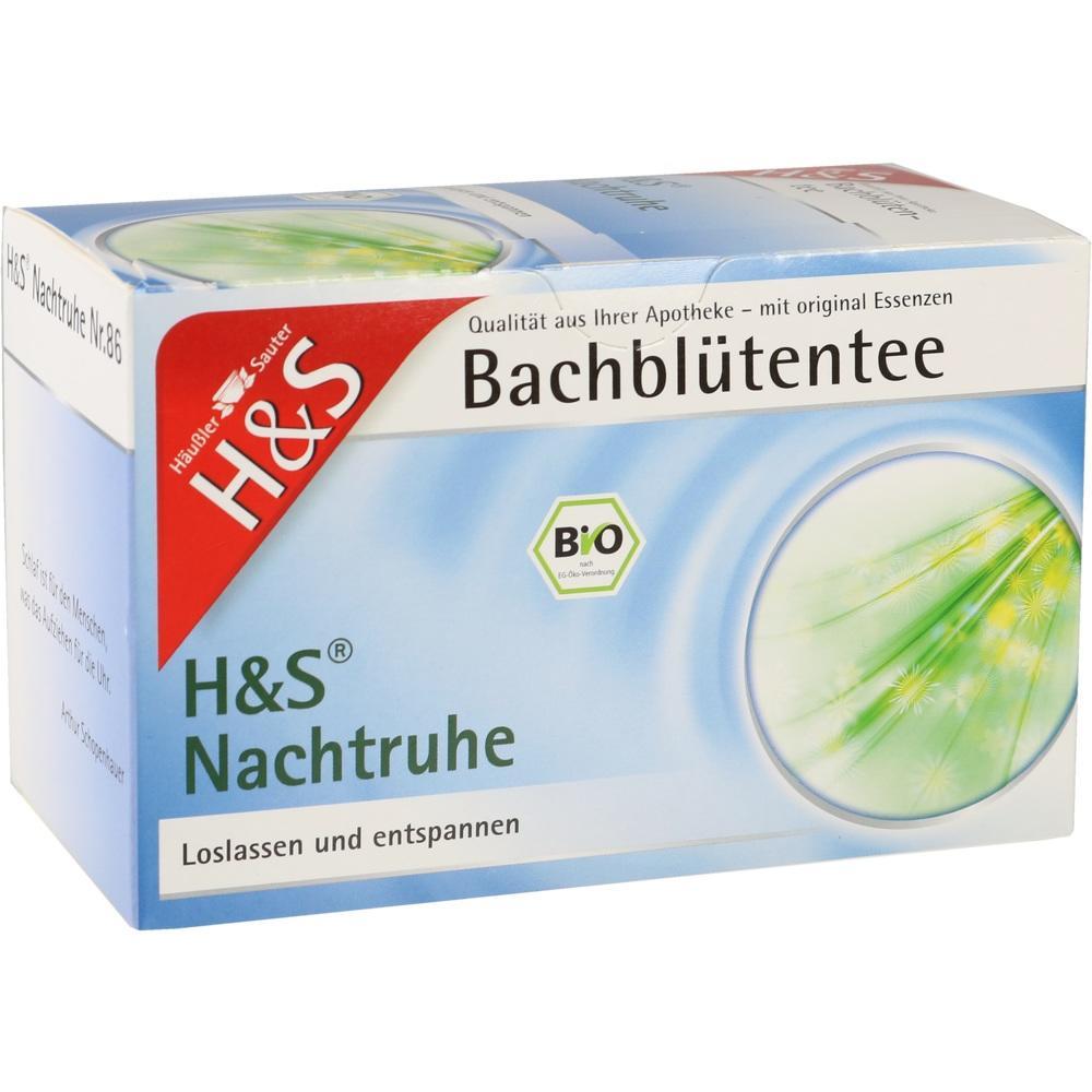 Packung von H&S Bachbl&uuml;tentee mit dem Aufdruck "Nachtruhe".