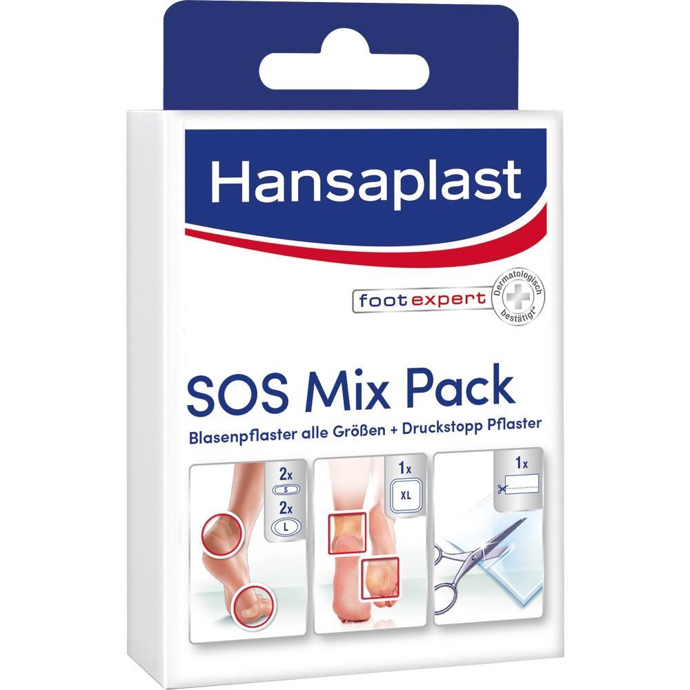 Eine Packung Hansaplast SOS Mix Pack Blasenpflaster f&uuml;r F&uuml;&szlig;e.