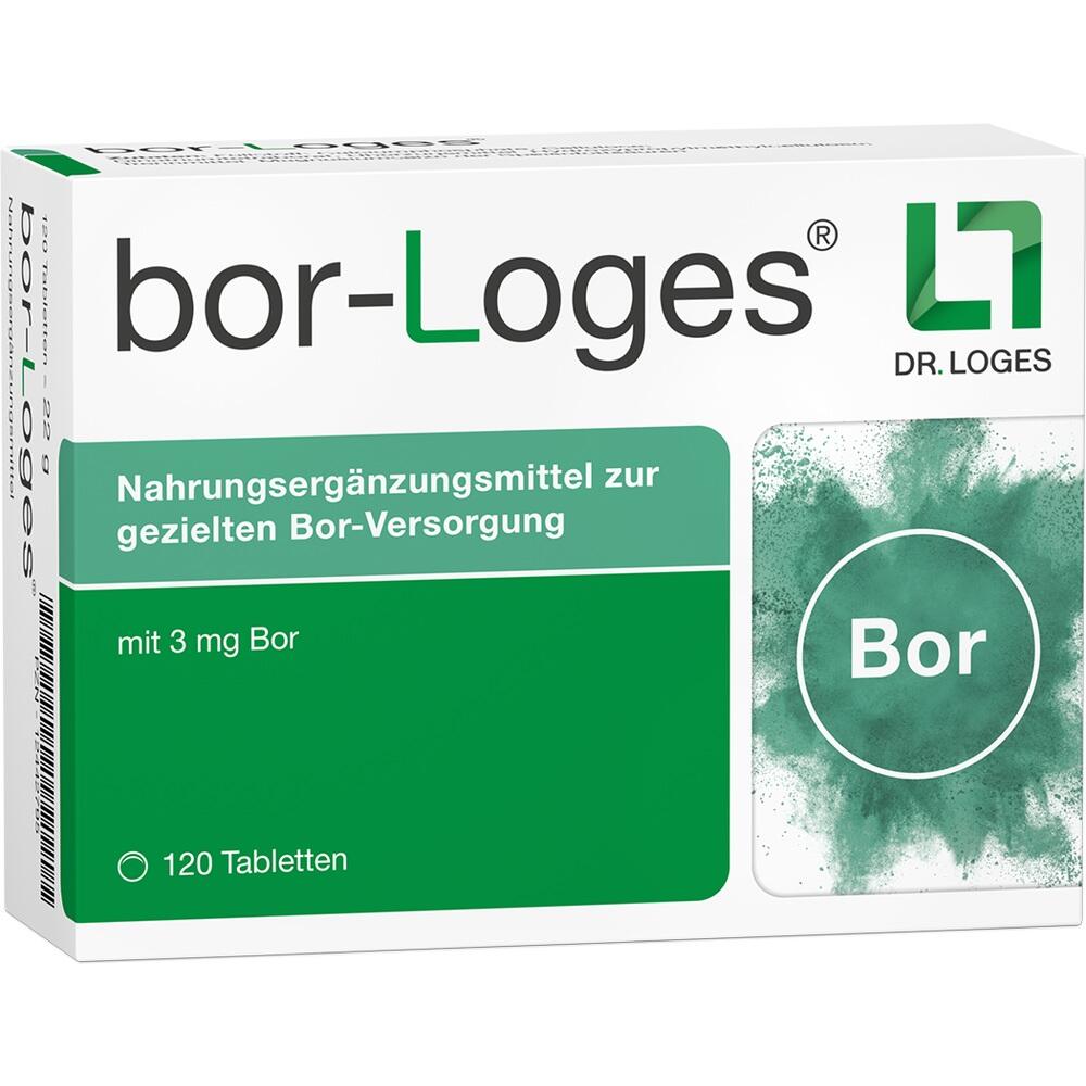 Schachtel mit 120 Bor-Tabletten als Nahrungserg&auml;nzungsmittel.