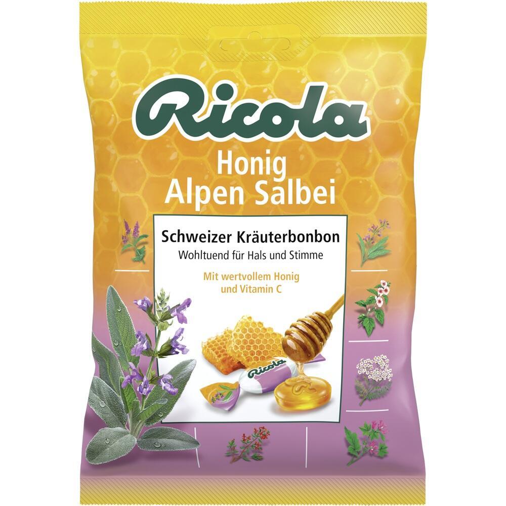 Gelbe T&uuml;te mit Ricola Bonbons aus Honig und Alpen-Salbei.