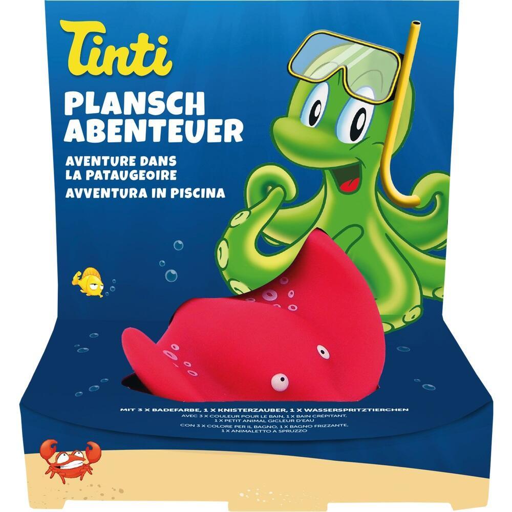 Ein grüner Tintenfisch mit Tauchermaske und Schnorchel wirbt für ein Badespielzeug-Set.