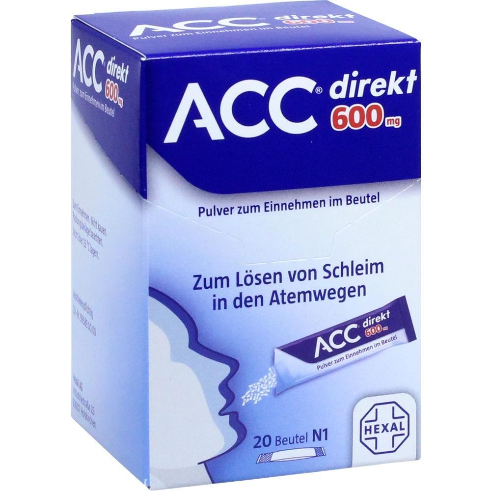Auf der Verpackung steht "ACC direkt, Pulver für die Atemwege".