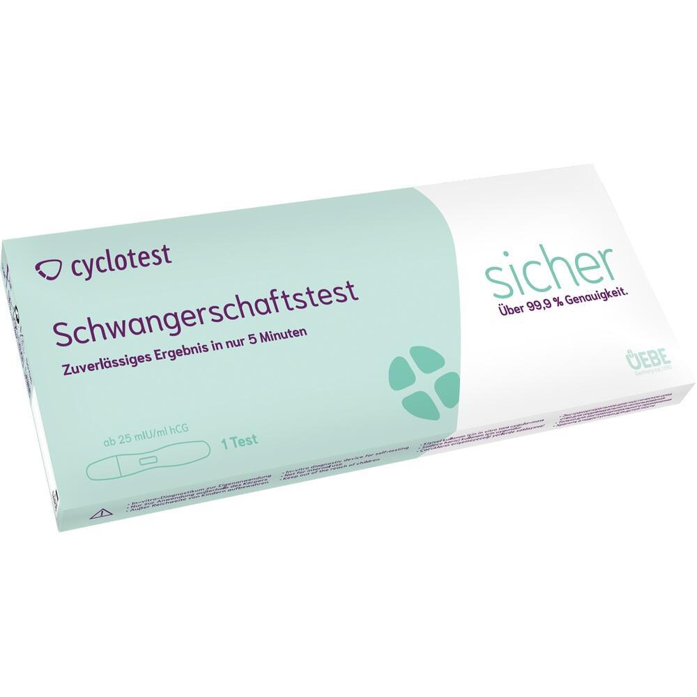 Eine Packung mit einem Schwangerschaftstest für schnelle Ergebnisse.