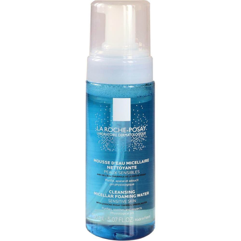 Blaue Schaumflasche von La Roche-Posay f&uuml;r empfindliche Haut.