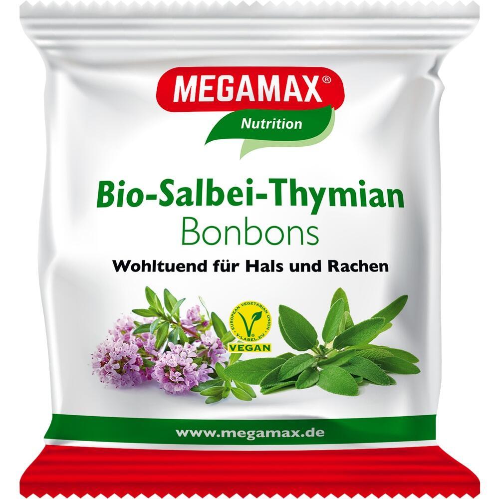 Päckchen mit Bio-Salbei-Thymian Bonbons für Hals und Rachen, vegan.