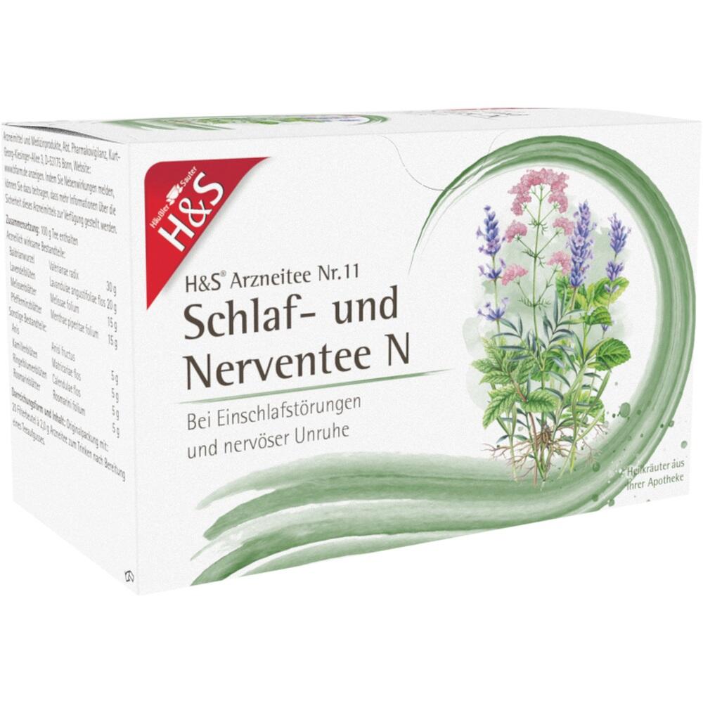 Eine Packung Schlaf- und Nerventee zur Beruhigung und für besseren Schlaf.