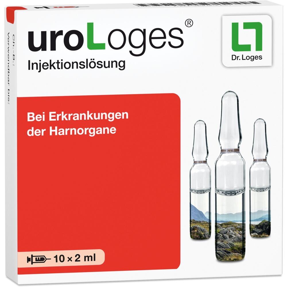 Packung einer Injektionsl&ouml;sung f&uuml;r Harnwegserkrankungen, mit drei Ampullen abgebildet.