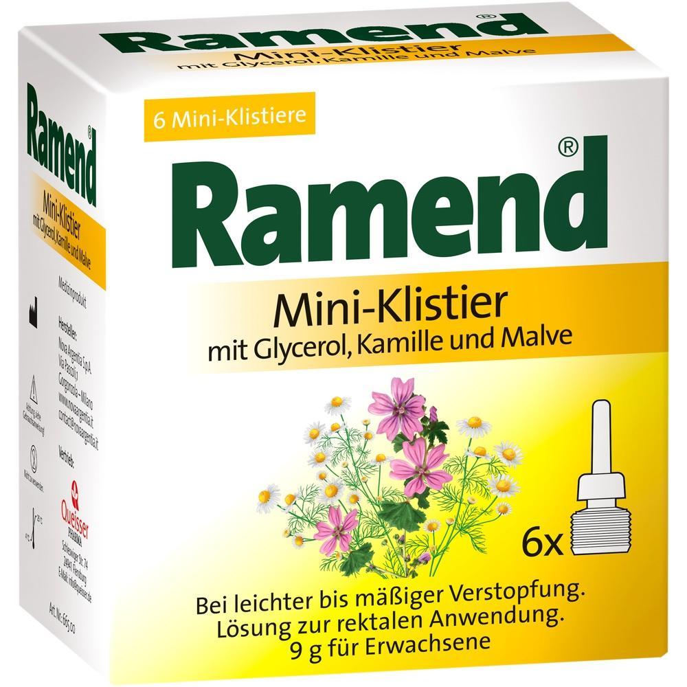 Verpackung von Mini-Klistieren mit Glycerol, Kamille und Malve, f&uuml;r Verstopfung, 6 St&uuml;ck.