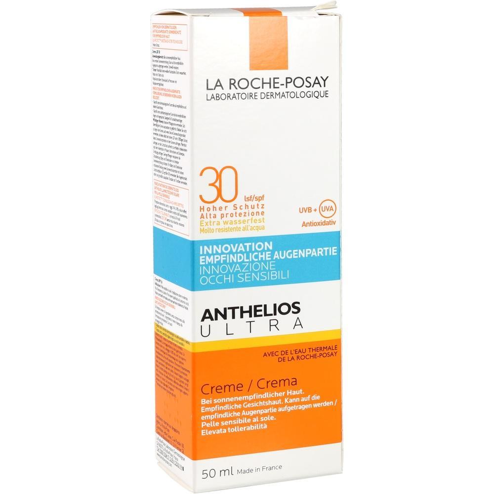 Wei&szlig;e Verpackung einer Sonnencreme mit LSF 30 von La Roche-Posay.