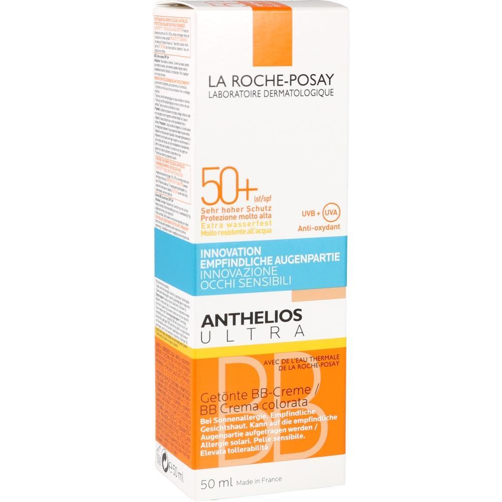 Sonnenschutzcreme-Verpackung mit hohem Schutzfaktor 50+ von La Roche-Posay.